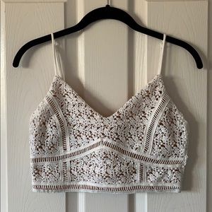 White lace crop top